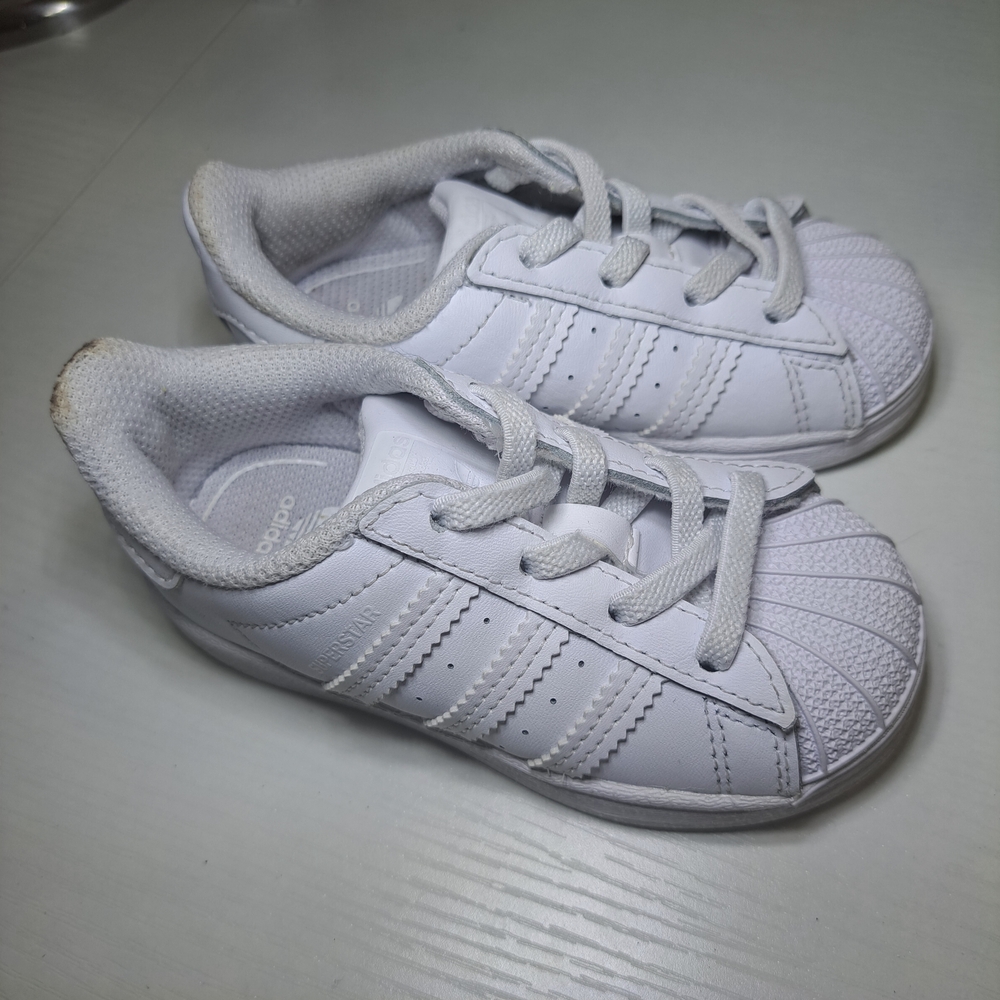 Adidas Kids White Superstar Sneakers